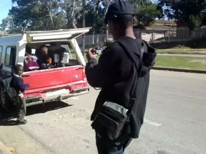 Thembeni filming the illegal transportation of minors